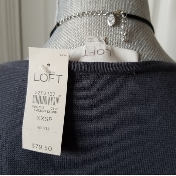 🎉HP! LOFT NWT Dark Grey Top XXSP - Picture 4 of 7